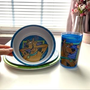 Scooby-Doo Child’s Plate Bowl Cup Set Blue/Green